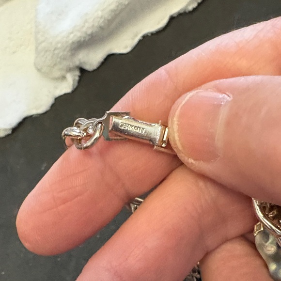 Chic Silver Plated Multicolour Stones Charm Bracelet From Germany - Picture 7 of 9